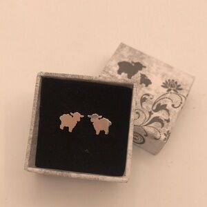 Sterling Silver Sheep/Baby Lamb Stud‎ Earrings Made by MeyemArt